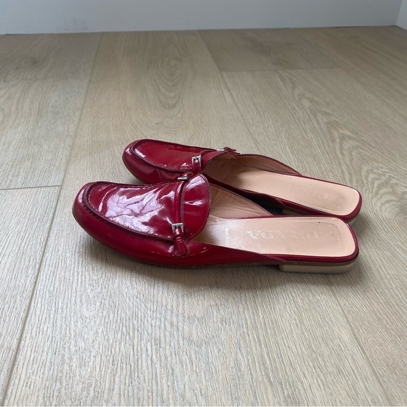 Prada Red Patent Leather Slip On Mules  6.5 - Picture 3 of 5